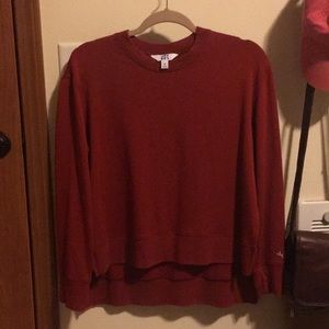 Cozy Red High-Low Sweater